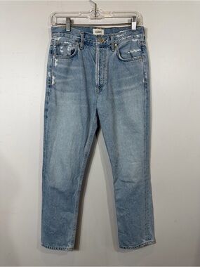 Citizens of Humanity Distressed Light Wash Straight Leg Jeans sz 26 Made in USA